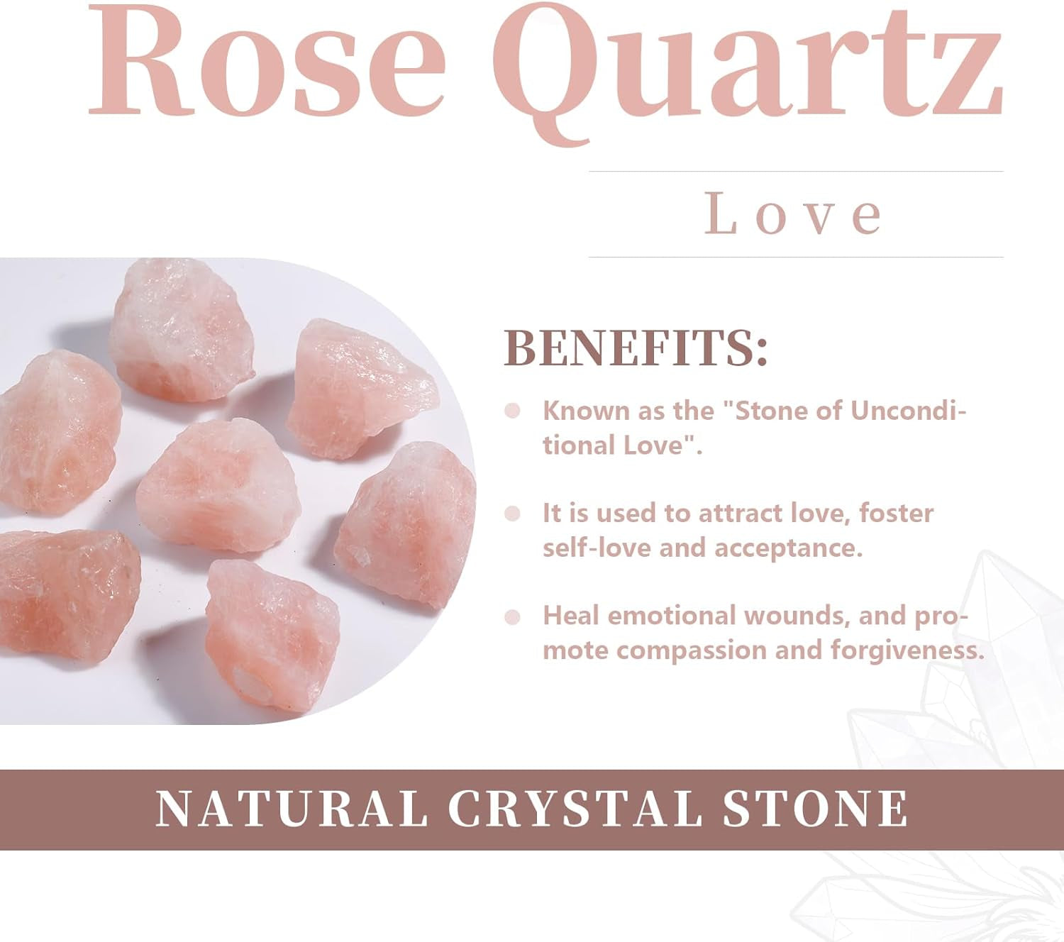 4PCS Rose Quartz Heart Love Stones Polished Engraved Pocket Stone