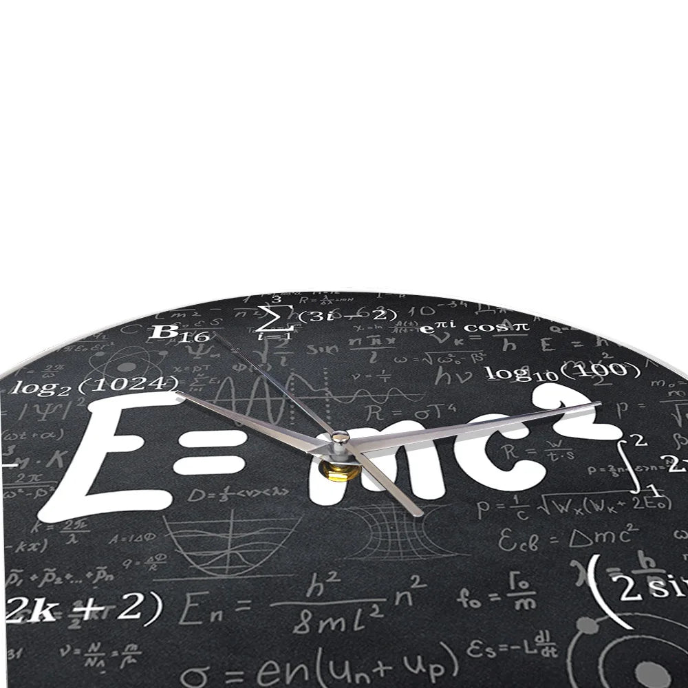 E=Mc2 Math Formula Geek Wall Clock Theory of Relativity Silent Wall Watch Scientist Physics Teacher Gift School Classroom Decor