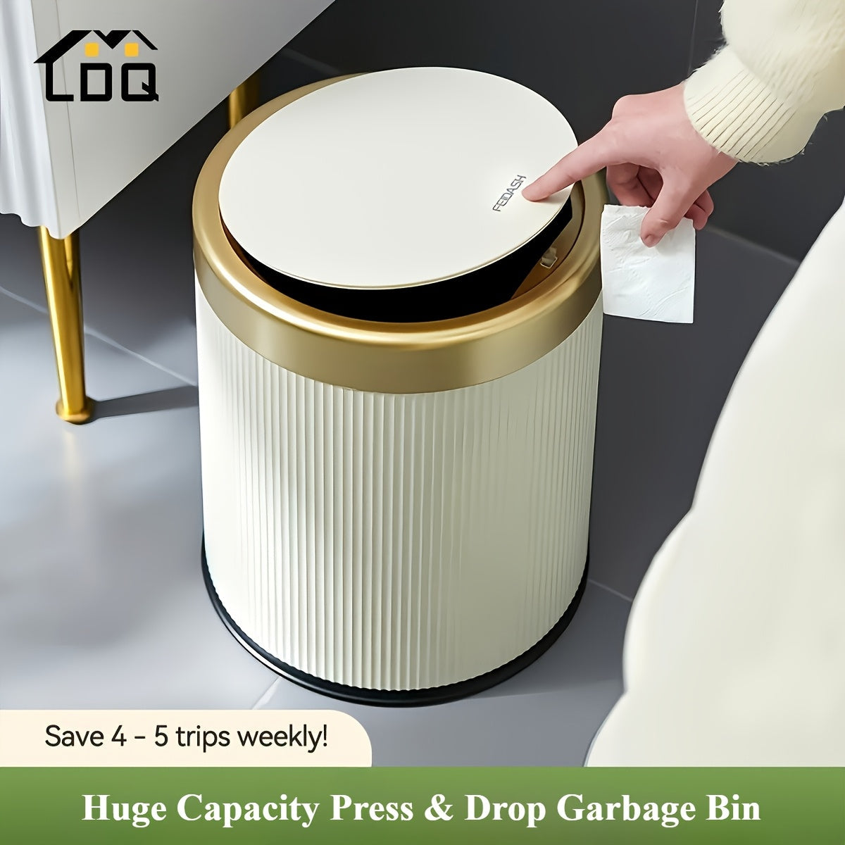 Chic Oval Waste Bin | Touchless Opening Trash Can with Dual Bucket
