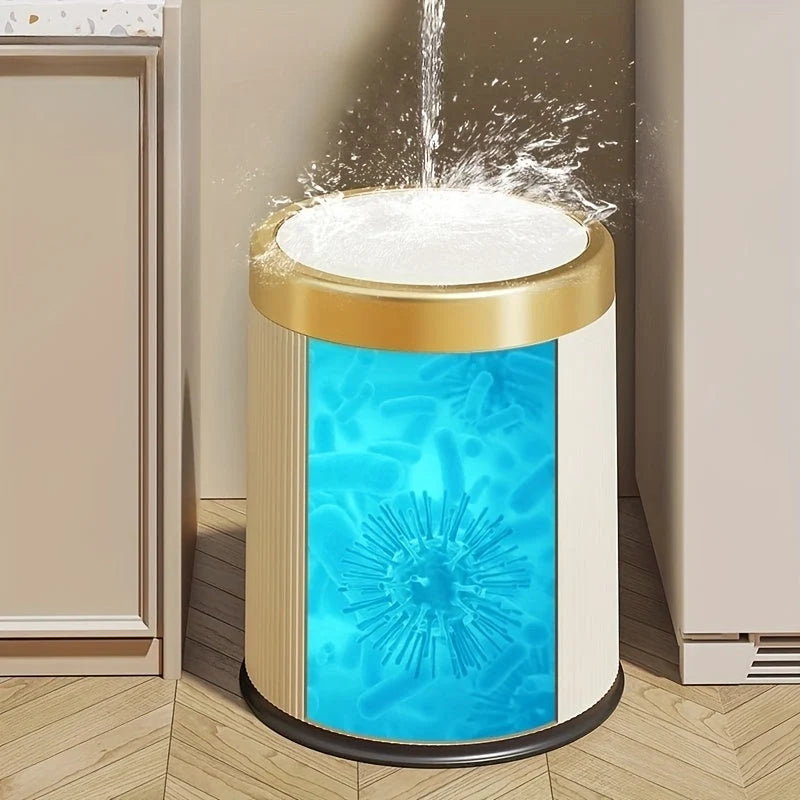 Chic Oval Waste Bin | Touchless Opening Trash Can with Dual Bucket