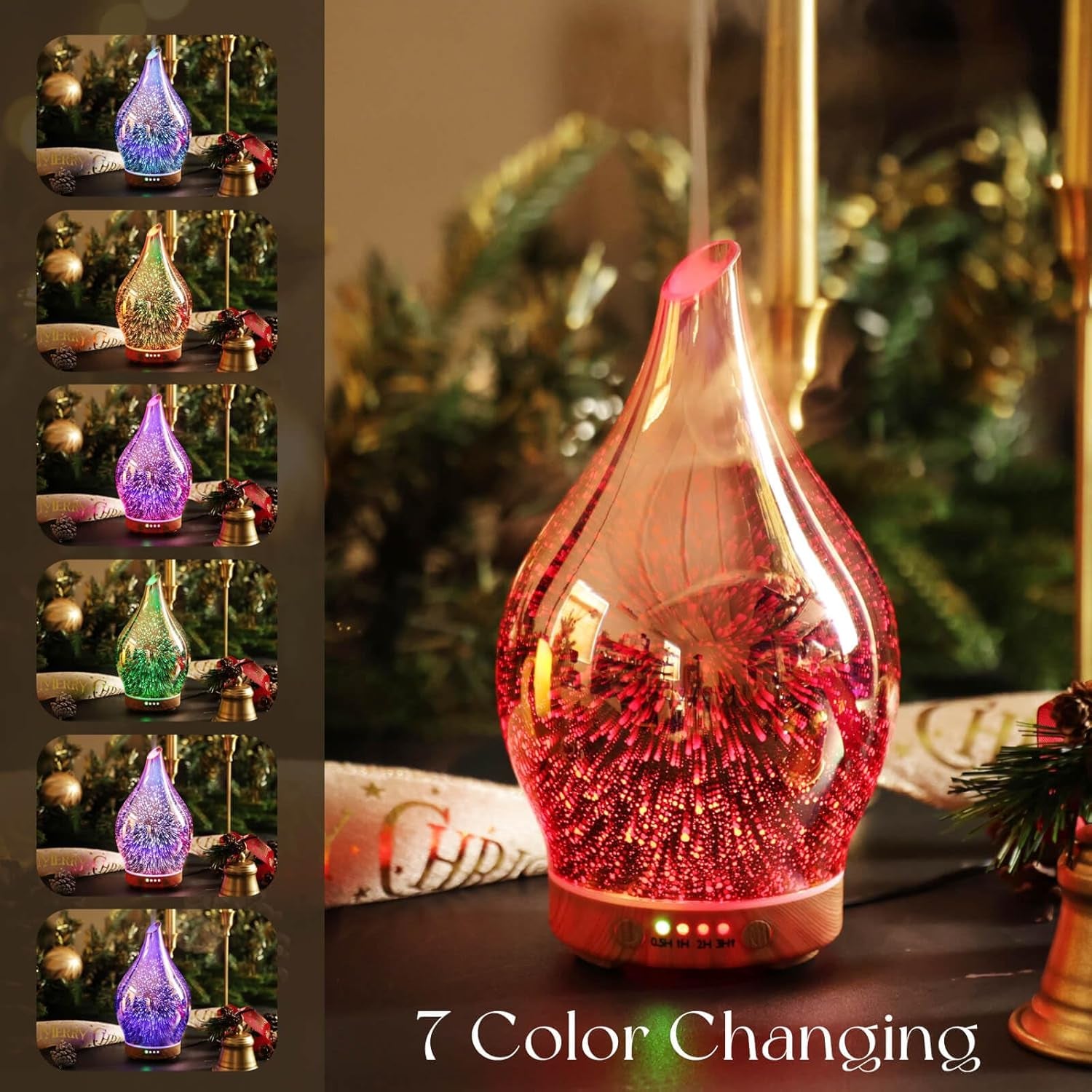 Essential Oil Diffuser 150Ml Handmade Glass Diffuser 6H Runtime