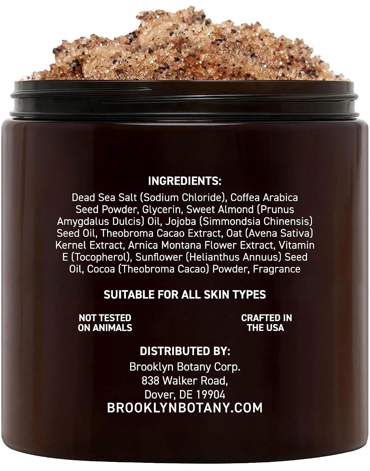 Arabica Coffee Body Scrub - Moisturizing and Exfoliating for Body, Face, Hand, Foot - Fights Stretch Marks, Fine Lines, Wrinkles - Great Gifts for Women & Men - 10 Oz