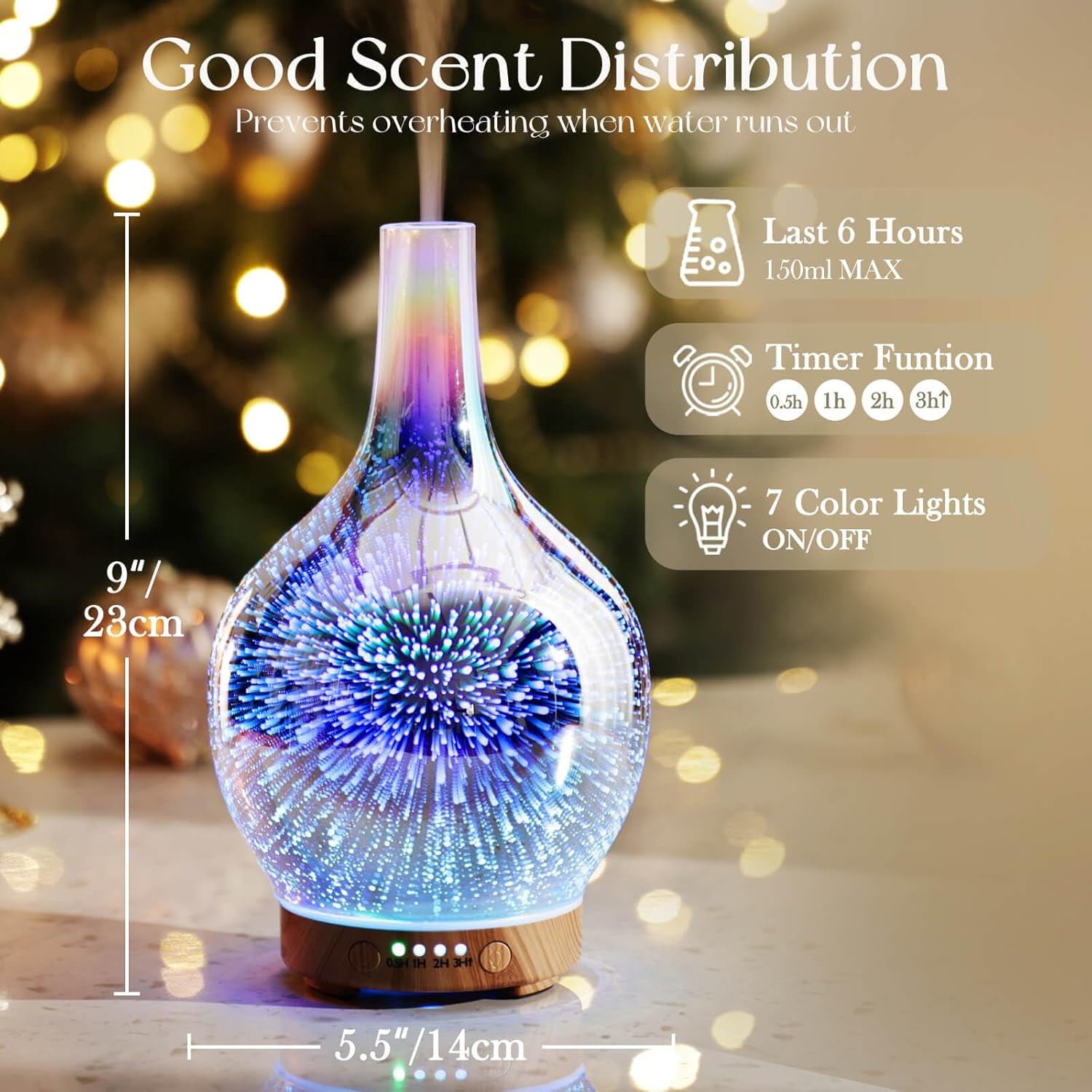 150Ml Handmade Essential Oil Diffuser 6H Runtime