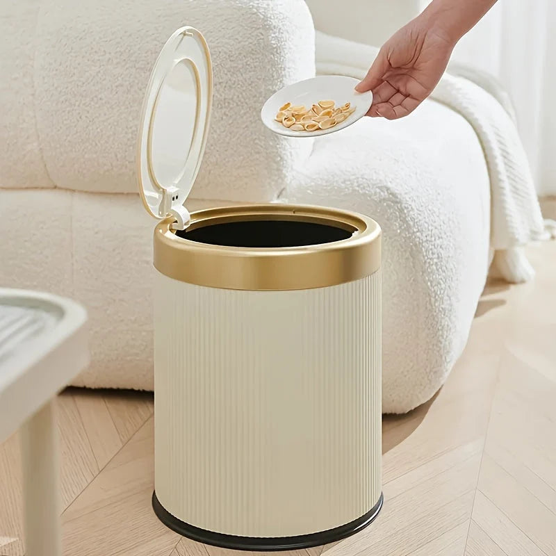 Chic Oval Waste Bin | Touchless Opening Trash Can with Dual Bucket