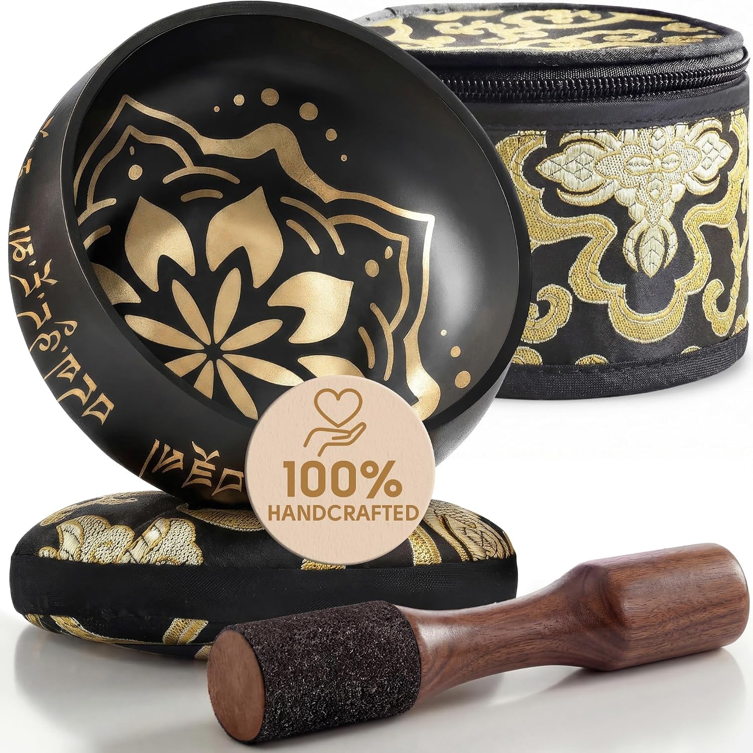 Tibetan Singing Bowl Set – Easy to Play & Beginner Friendly Meditation Bowl with Cushion, Mallet & Case | Stress Relief & Mindfulness | Gift-Ready