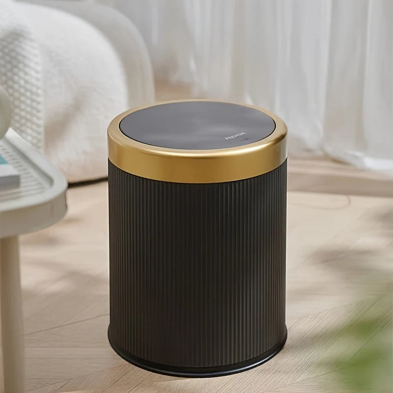 Chic Oval Waste Bin | Touchless Opening Trash Can with Dual Bucket
