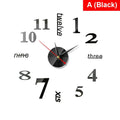 3D Mirror Roman Numbers Wall Clock Stickers Elegant DIY Digital Wall Clocks for Home Art Living Room Office Decoration Clock